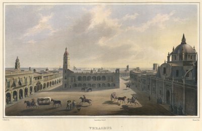 Vista della piazza principale di Veracruz, Messico, 1829-1834 da Jean Baptiste Arnout